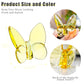 Kanpura Yellow Crystal Flying Butterfly Figurine,Glass Butterfly Figurine Ornament,Crystal Butterfly Collectible For Wedding Christmas Party Decor