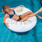 Rae Dunn x CocoNut Float Pool Princess Ring Float - mature-themed Size Large 48 Inch Inflatable Raft & Durable Water Inner Tube - Stable Ride-On for Summer Parties & Swim Events (Pool Princess.)