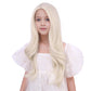 Duduwig White Blonde Wig For Child Gilrs Long Platinum Blonde Middle Part Wig Kids Long Light Blonde Wavy Curly Wig Heat Resista