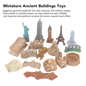 Miniature Ancient Buildings Toys 17Pcs Miniature Ancient Buildings Miniature City Landmarks Toys Around The World City Miniature