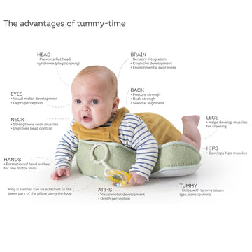 Taf Toys Tummy Time Cushion With Detachable Toys Support For Newborn & Up, Develops Muscles For Crawling Montessori Sensory Craw