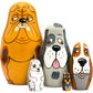 Aevvv Dog Nesting Dolls Set Of 5 Pcs - Matryoshka Doll With Dog Figurines