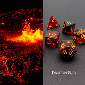Haxtec DND Dice Set 7PCS Polyhedral D&D Dice for Roleplaying Dice Games as Dungeons and Dragons (Black Red Gold Foil)