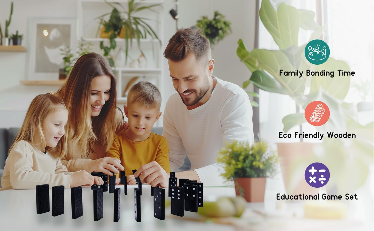 Offelec Wooden 3 Pack Domino Set 28 Tiles Games Double 6 Dominoes Set Double Six Dominos For Kids Adults And Family Table Games