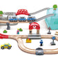 Hape City Railway And Train Bucket Set Toy With Hoisting Magnetic Crane For Trains, Trucks, And Cargo For Kids Ages 3 And Up, Multicolor