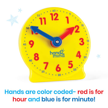 Hand2Mind Mini Geared Clock Classroom Set, Telling Time Clock, Teaching Clocks, Learn To Tell Time Clocks For Kids, Analog Clock For Kids Learning, Classroom Clocks For Students (Set Of 24)