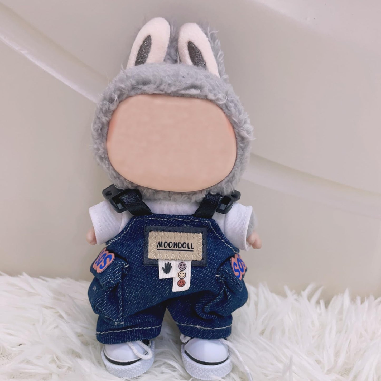 Mrwtesio Doll Clothes for Lububu  enhanced 5-Piece Lububu Outfits Set  7 Inch Lububu Clothing Accessories (No Doll) (Blue A)