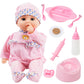 Toy Chois 16 Inch Interactive Baby Doll Pink - Talking Feeding Dolls with Different Sounds and Accessories, Pretend Play Presch