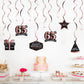LINGTEER Happy 65th Birthday Rose Gold Swirls Streamers - Cheers to 65th Birthday 65 Years Old Bday Party Hanging Decorations.