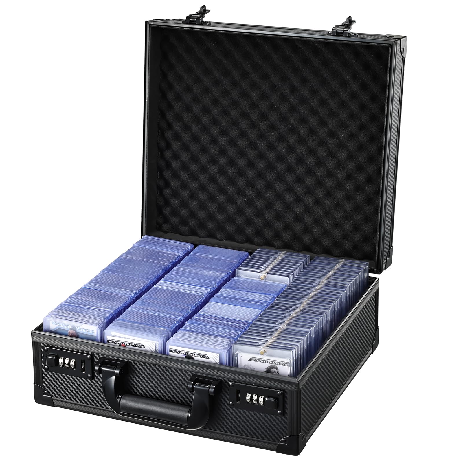 Card Storage Box for 3 x 4 35pt Toploaders  Sports Cards Case with Lock  Trading Card Storage Box Holds 600+ Top Loaders or 150 Magnetic Holders  Card Collection Box for Collectors