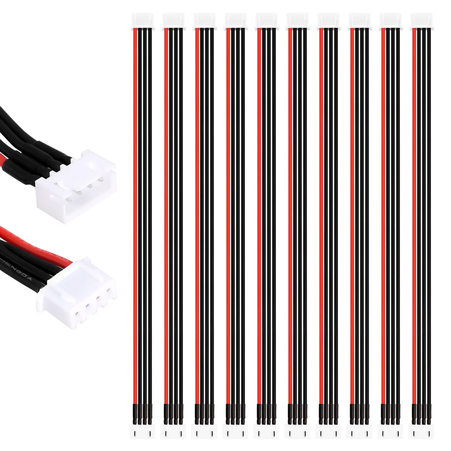 Injora Jst-Xh 10 Pcs 3S Balance Lead Extension, Lipo Battery Charger Extension Cable, Balance Plug Extension Lead Wire, 200 Mm 2