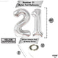 Katchon, Big Silver 21 Balloon Number - 40 Inch | Silver 21 Number Balloons For 21St Birthday Decorations | 21 Birthday Balloons, 21St Birthday Decorations For Her | Finally 21 Birthday Decorations