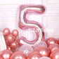 Aule 40 Inch Big Rose Gold 5 Balloon Number Large Foil Helium Number Balloons 0-9 Jumbo Giant Happy 5Th Birthday Party Decoratio