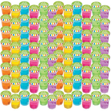 Mini Putty With Glitter - 48 Pack Assorted Neon Color - Birthday, Party Favors, Sensory Stimulation, Ideal For Relaxation, Event