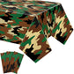 Mixweer Camo Tablecloth Plastic 54 x 108 Inch Camouflage Tablecovers Disposable Camo Table Cloths for Parties Camouflage Party T