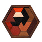 Wooden Hexagon Puzzle For Kid Shape Pattern Block Brain Teaser Puzzles Wood Block Puzzle Geometric Tangram Puzzle Blocks Game St