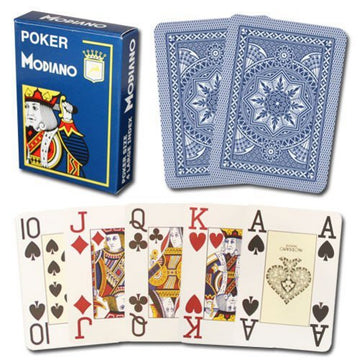 Modiano 100% Plastic Playing Cards Cristallo 4 Pip Jumbo Index (Dark Blue)