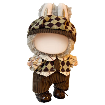17Cm Doll Clothes For Doll, Outfits Costumes Compatible With Dolls Keychain Accessories (Small Mocha)