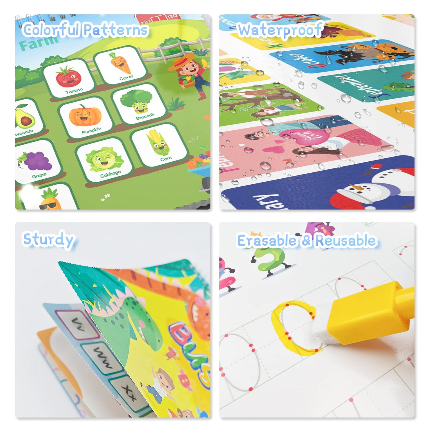 Roatee Toddler Preschool Toys, Busy Book Montessori Learning Toys For Toddlers 1-3, Kids Toys Coloring Book Preschool Learning A