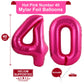 40 Inch Hot Pink 40 Number Balloons Giant Jumbo Huge 40 Foil Mylar Helium Number Digital Balloons Dark Pink Birthday Mylar Digit