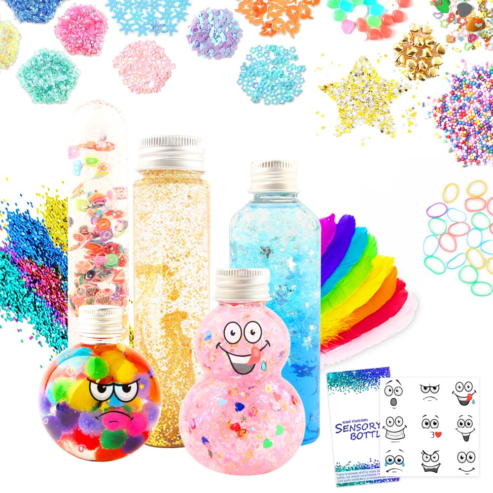 Vmnlooking Sensory Bottles Kits For Calm Down Corner Supplies Magic Mixies Sensory Toys For Toddlers1-3 Kids With Glitter, 5 Fun