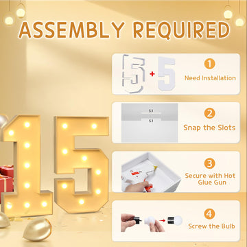 Imprsv 3Ft 15Th Birthday Decorations Numbers: 15Th Birthday Party Anniversary Decorations Large Light Up Numbers 15 For Girls Bo