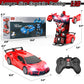Qumcou Remote Control Car,Transform Robot RC Cars with Cool LED Headlights, 2.4Ghz Toys Car with 360 Degree Rotation and One-But