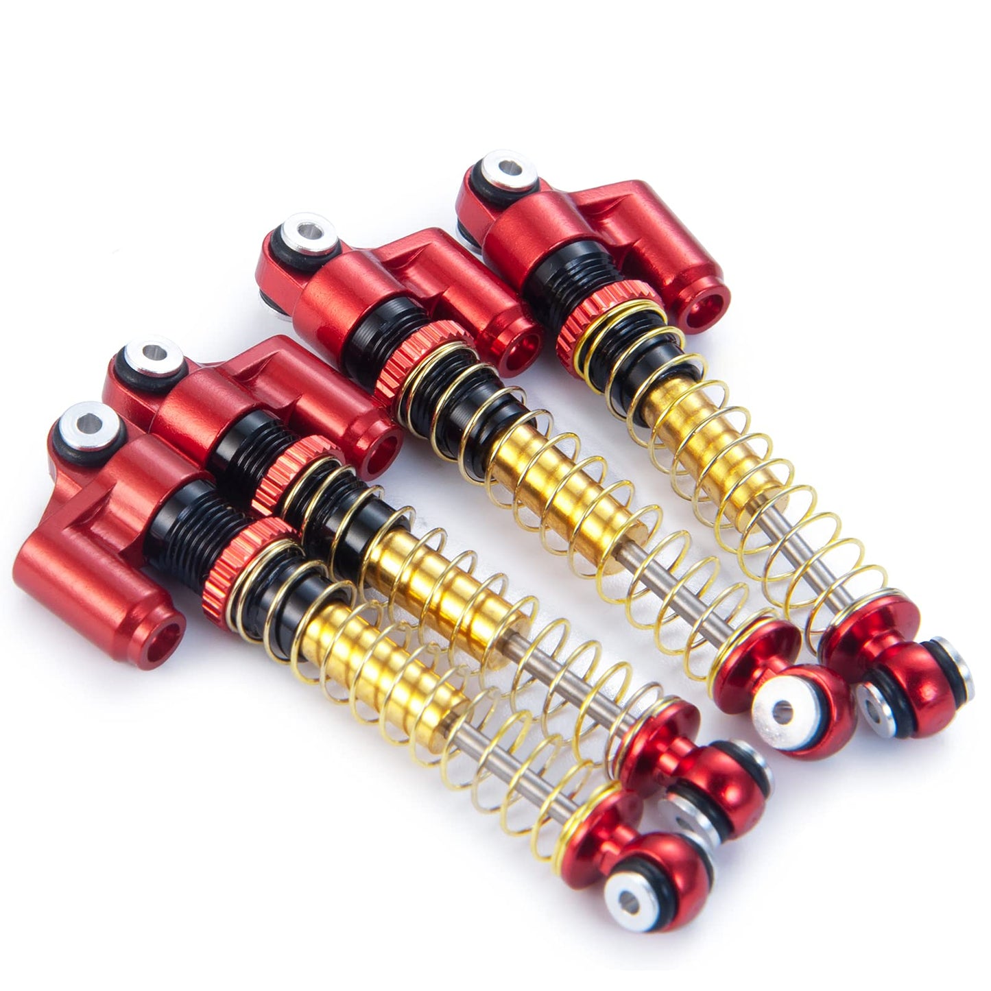 RCLions RC Shocks 43mm Adjustable Absorber Damper for 1:24th Axial SCX24 AXI90081 Deadbolt RC Crawler Car Upgrades (Red)