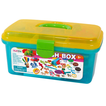 PlayGo Dough Box Playset with 6 Assorted Color Containers Includes Dough, Press, Stencils & Dough Brush Perfect for Your Little