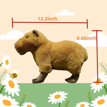 Frankiezhou Realistic Capybara Plush Toy 12”,Lifelike Rodent Capybara Stuffed Animals,Pillow Plush,Soft Wild Animals Crawling Capybara Stuffed Toys,Plushie Toys,Gifts For Kids,Baby Gift, Cry Babies