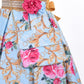 Cosplay Life Floral Dress for Girls and Young mature-themeds Fashion Flower Waistline Kids Party Festival Dress Ages 5-9 Years Old (Blue  6YRS)
