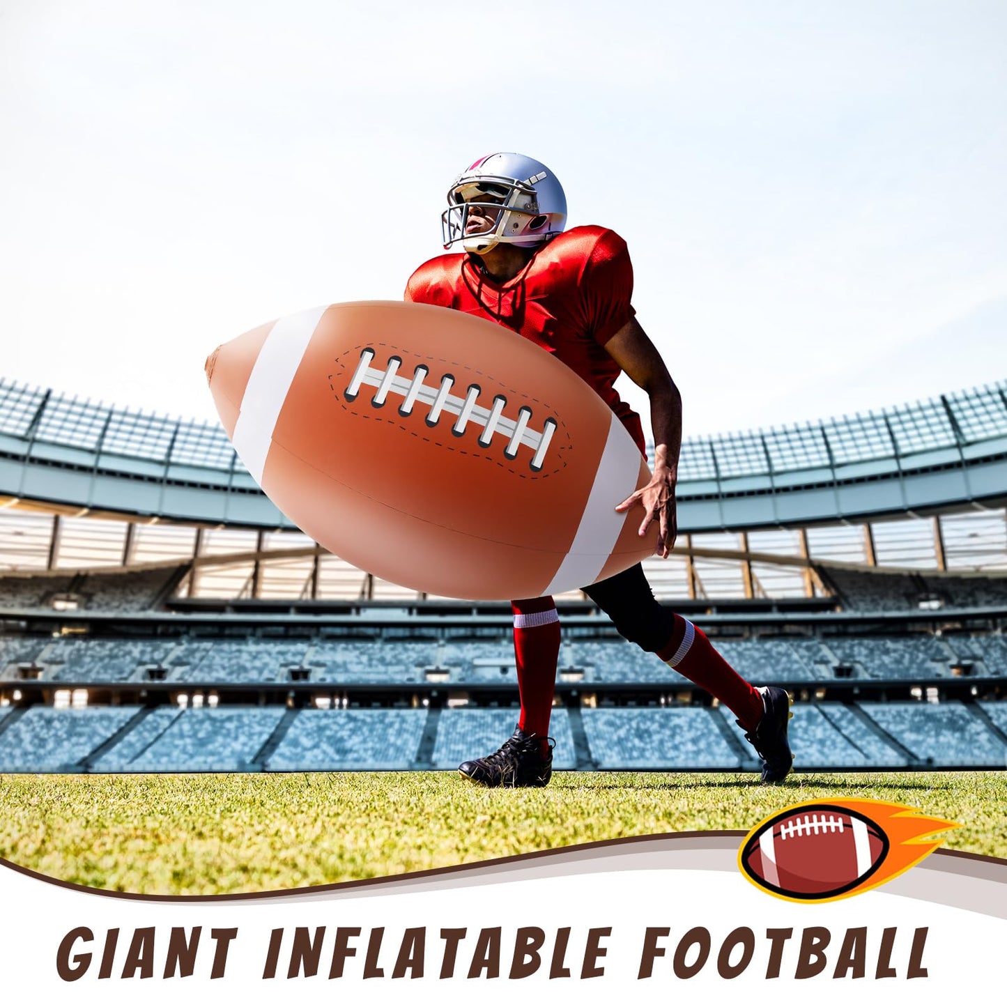 Lewtemi 4 Pcs 27 Inch Giant Inflatable Football Large Inflatable Sports Balls Jumbo Beach Balls For Football Party Favors Decora