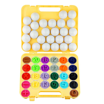 Dimple 26 Match And Play Numbers And Math Egg Easter Toy With Holder - Toddler Stem Toys - Numbers And Arithmetic Recognition Toys For Kids - Educational Color Sorting Toys - Montessori Learning Toys