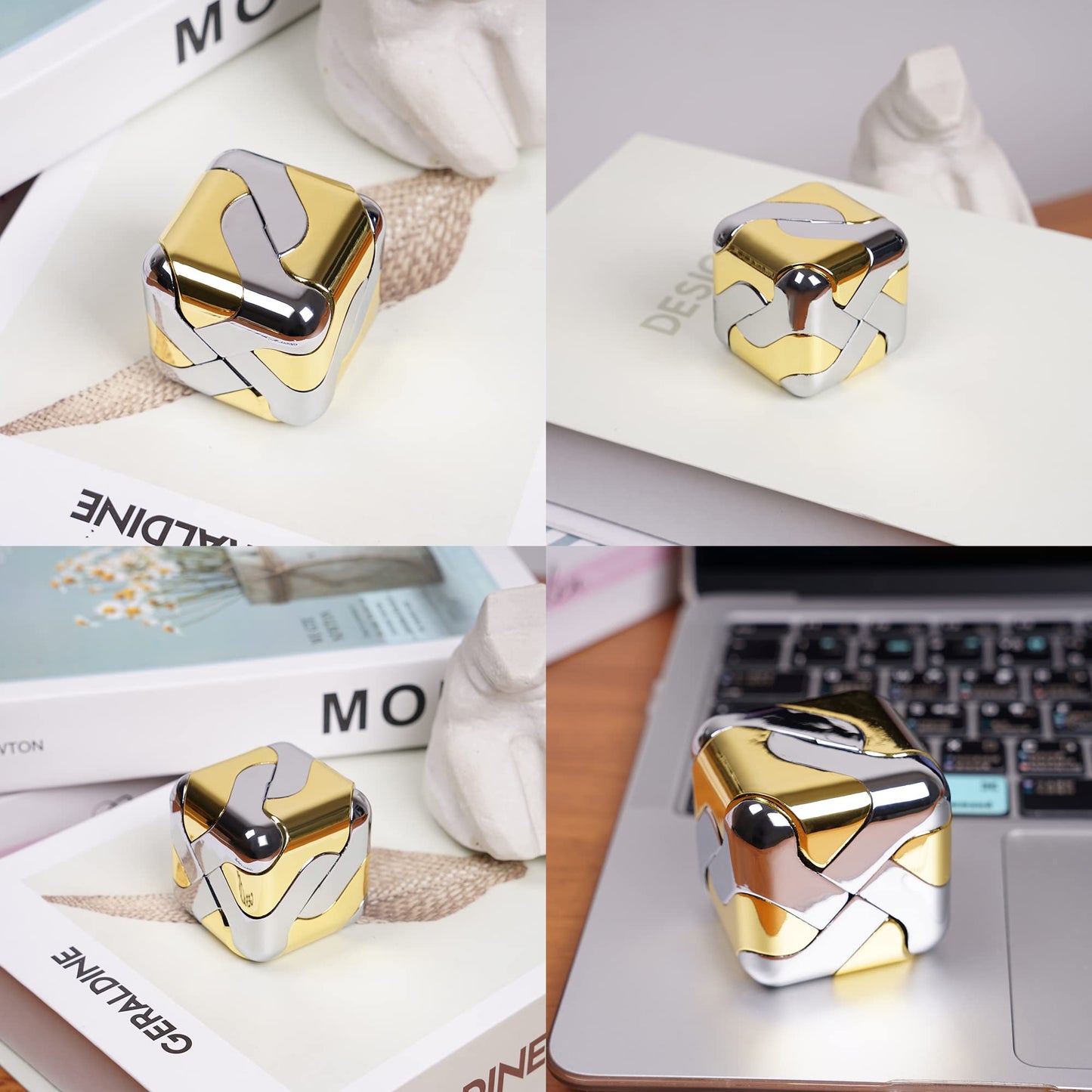 Metal Puzzles Brain-Teaser 3D Toys: Cool Gadgets Stuff Square Cube Box Puzzles Toy ADHD Tools Stress Relief Gift for Kid Children Teen mature-themed Office Home School Christmas