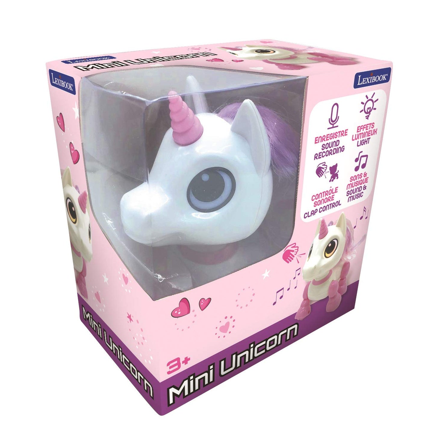 Lexibook Power Unicorn Mini - My Little Robot Unicorn - Robot Unicorn With Sounds, Music, Light Effects, Voice Repeat And Sound Reaction, Children'S Toy (Girl) - Rob02Uni