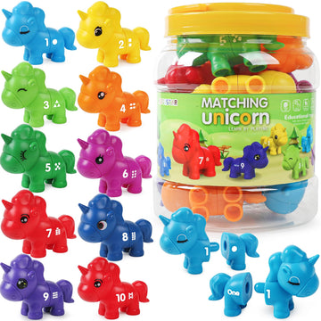 kizh Montessori Numbers Matching Counting and Sorting Game for Toddlers Fine Motor Toy Preschool 1-10 Recognition Learning Toy E