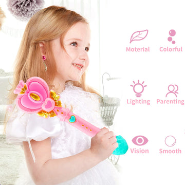 Bubble Wand For Kids, Princess Heart Bubble Machine Blower Maker Wand With Light, Easter Basket Stuffers Outdoor Toys Gifts For