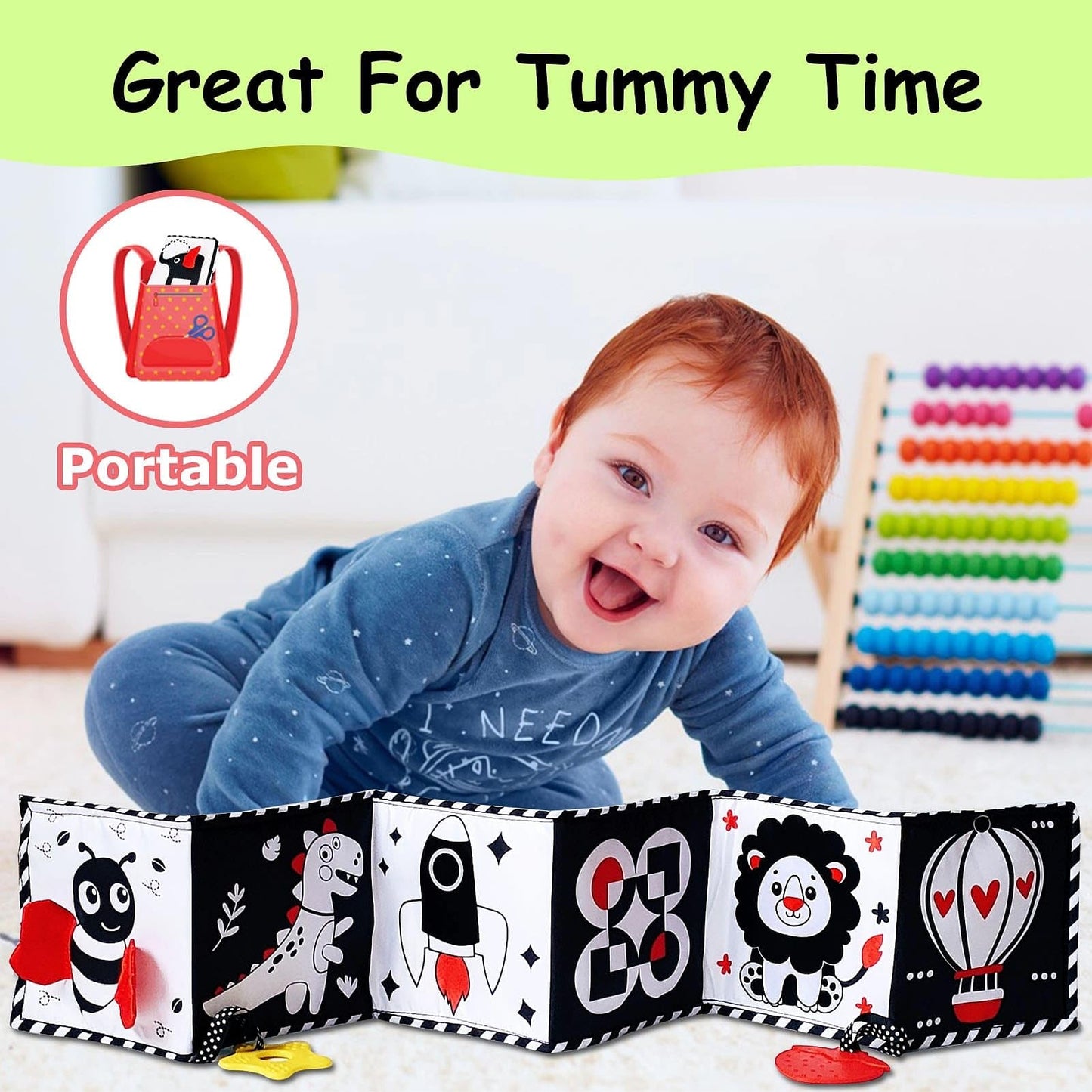 Black And White Baby Toys - High Contrast Baby Toys For Newborn Infant Montessori Sensory Toys 0-3 Months Developmental Toys Tum
