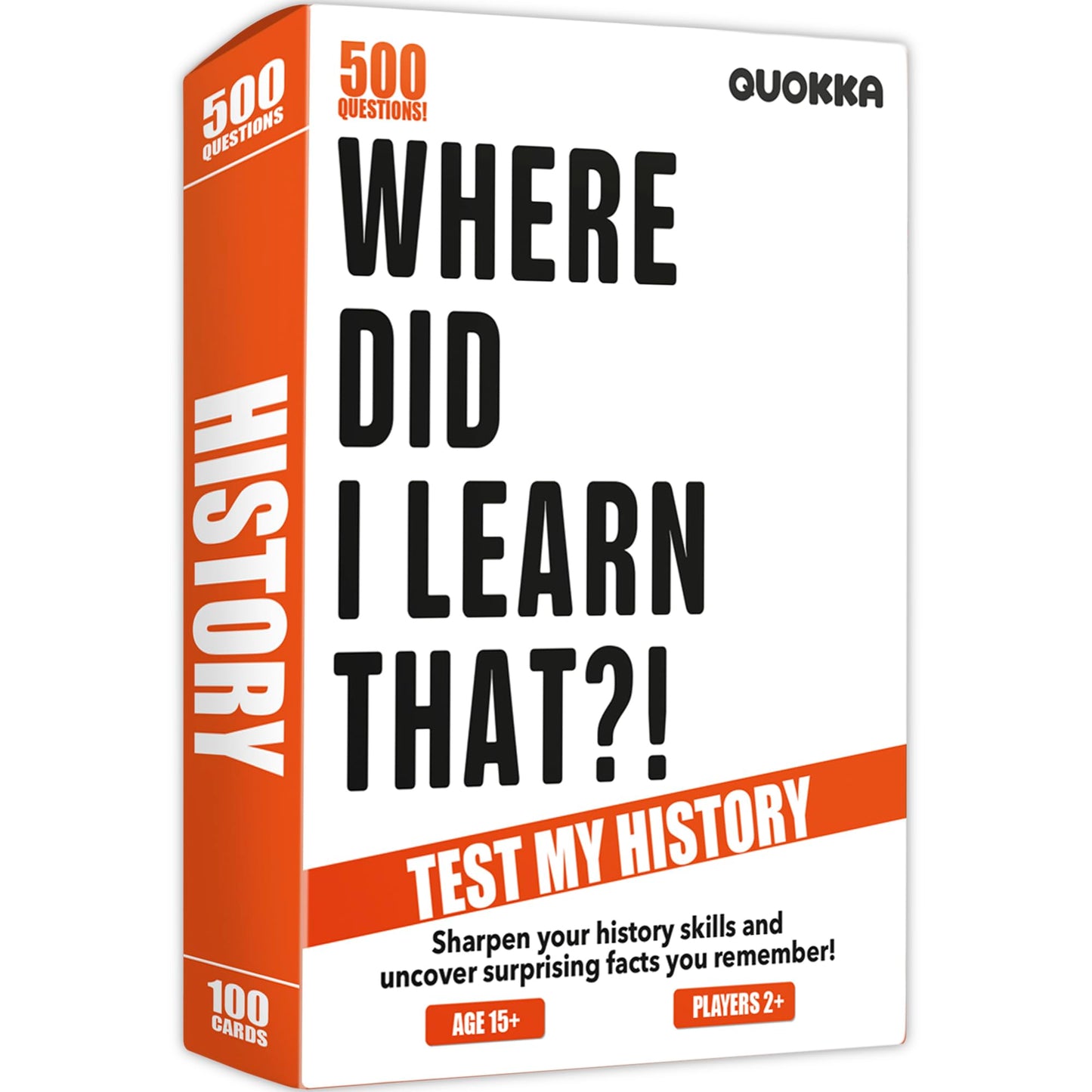 QUOKKA Trivia Card Game with 500 Questions in History - Trivia Games for mature-themeds  Teens  and Families - Trivia Cards with Answers - Great Board Games Trivia for Family Party and Game Night