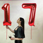 17 Number Balloon Red 40 Inch Big Foil Mylar 17Th Balloons For 17 Year Old Boy Girl Birthday Party Decorations Wedding Anniversa