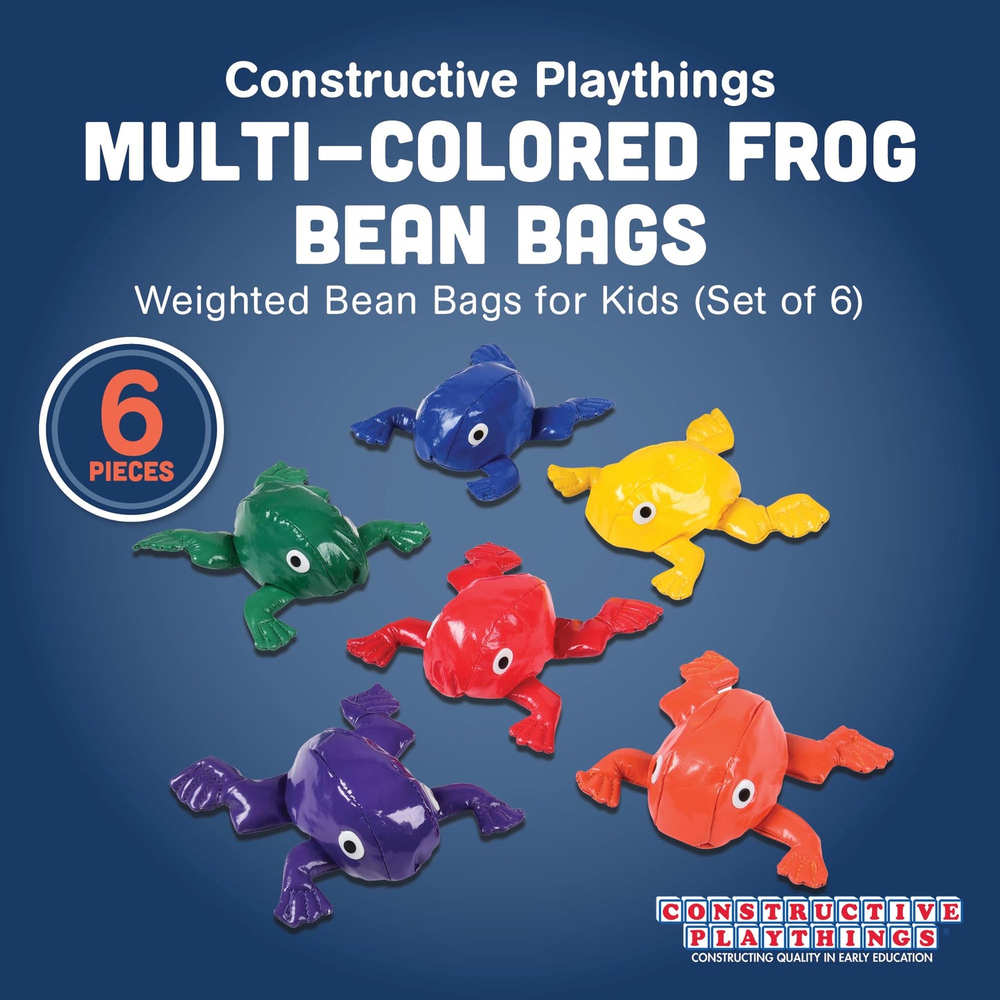 Constructive Playthings Multi-Colored Frog Bean Bags (Set of 6)