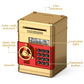Atm Piggy Bank For Boys Girls, Electronic Money Bank With Password, Auto Scroll Paper Money Saving Box,Kids Safe Money Jar, Great Gift Toy Bank For Kids (Gold Red)