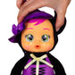 Cry Babies Tiny Cuddles Halloween Katie - 9 Baby Dolls, Cries Real Tears, Purple and Pink Cat Themed Pajamas