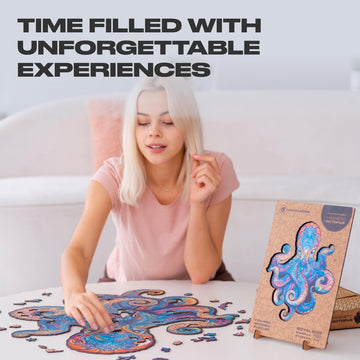 Unidragon Original Wooden Jigsaw Puzzles - Magnetic Octopus, 700 Pieces, Royal Size 21'' X 24.4'', Beautiful Gift Package, Uniqu