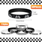 Zhanmai 50 Pcs Racing Flag Rubber Bracelets for Race Car 2.56 Inch Checkered Flag Wristbands Race Car Party Favors for Adults Sp