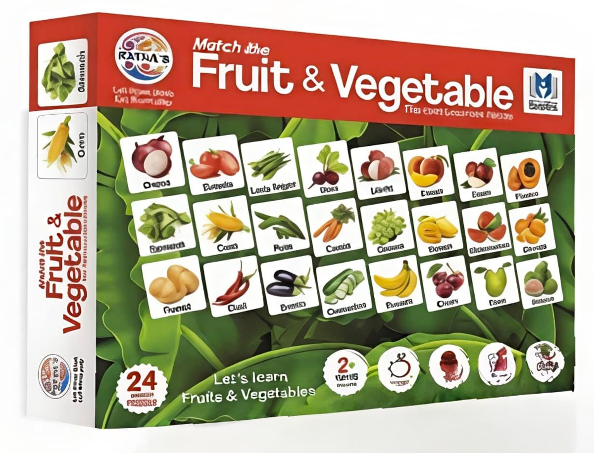 Space Enterprises Fruit And Vegetable Match Puzzle Game For PreSchooler And Kindergarten Children Mango Banana Onion Potato For