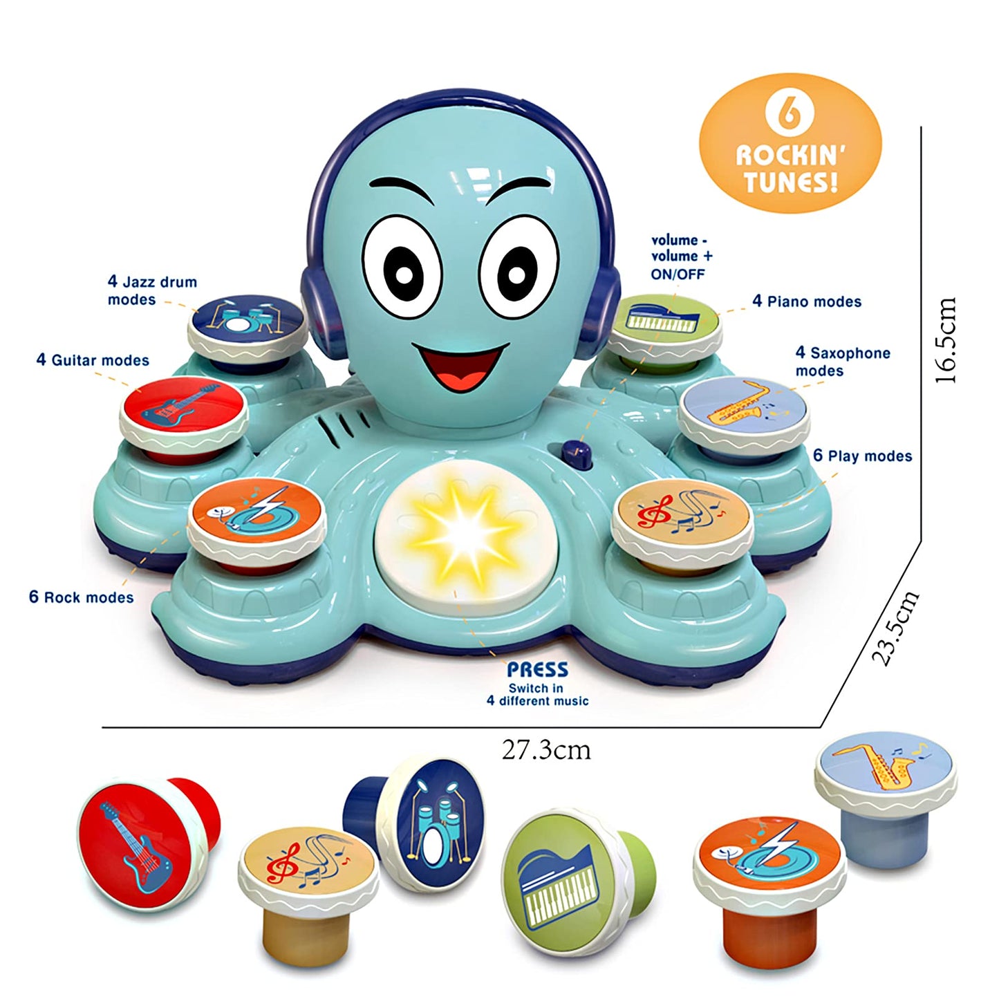 Baby Musical Toys Learning Toys For Toddlers, Octopus Music Toys, Preschooler Musical Educational Instruments Toy For Baby, Birt