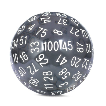 100 Sided Dice Set Translucent Black DNDND D100 Die with Pouch for Dungeons and Dragons DND (Translucent Black with White Number