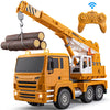 WEMOKA 13 Channel RC Crane Truck, 2.4G Remote Control Crane Toy Construction Vehicles with Lights, Sounds, Hook Up and Down, 1:1