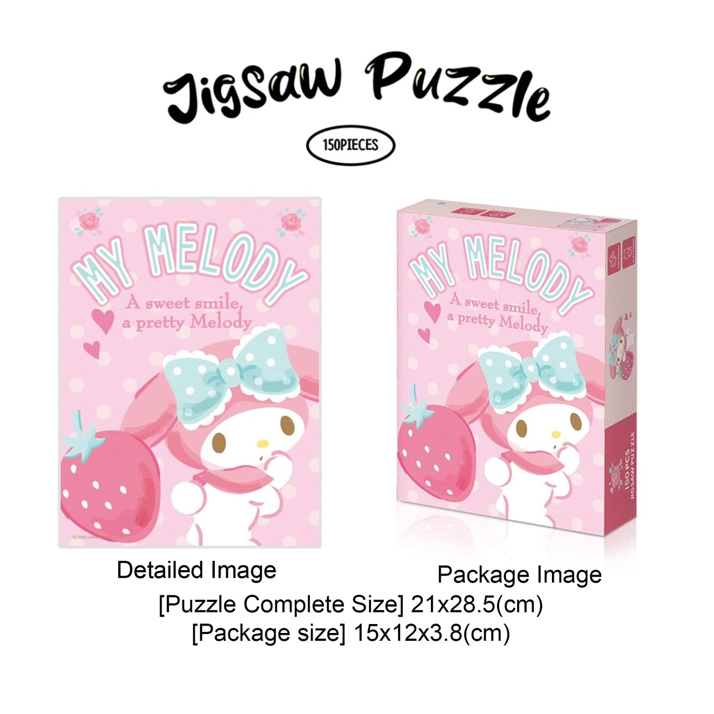Jigsaw Puzzle My Melody 150pcs - Games for Family Bonding  Boosting Cognitive Skills  and Stress Relief - Animated Characters  enhanced Quality Materials  Challenging Puzzle Experience